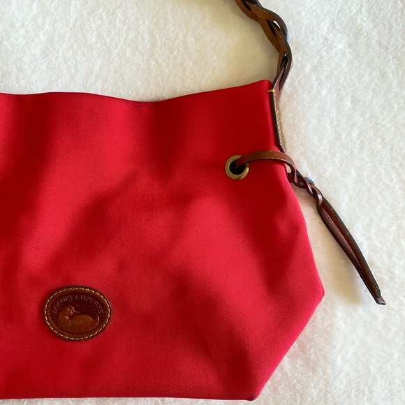 Dooney and Bourke red nylon shopper | bag | purse | leather - Picture 3 of 7